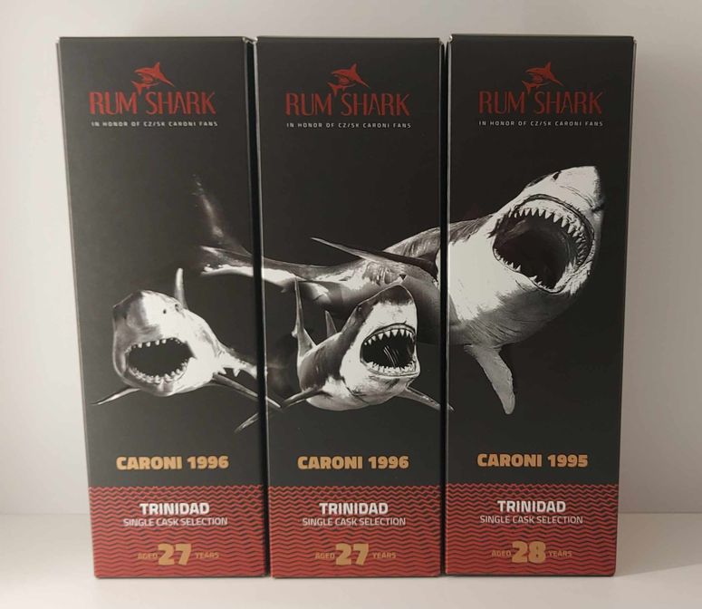 Pouze krabice bez rumu - Rum Shark Series I + Rum Shark Triplet Caroni ...